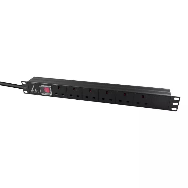 Lanview LVR-3MUK-SW-UK6 maitinimo paskirstymo blokas (PDU) 6 AC lizdai 1.4U juoda