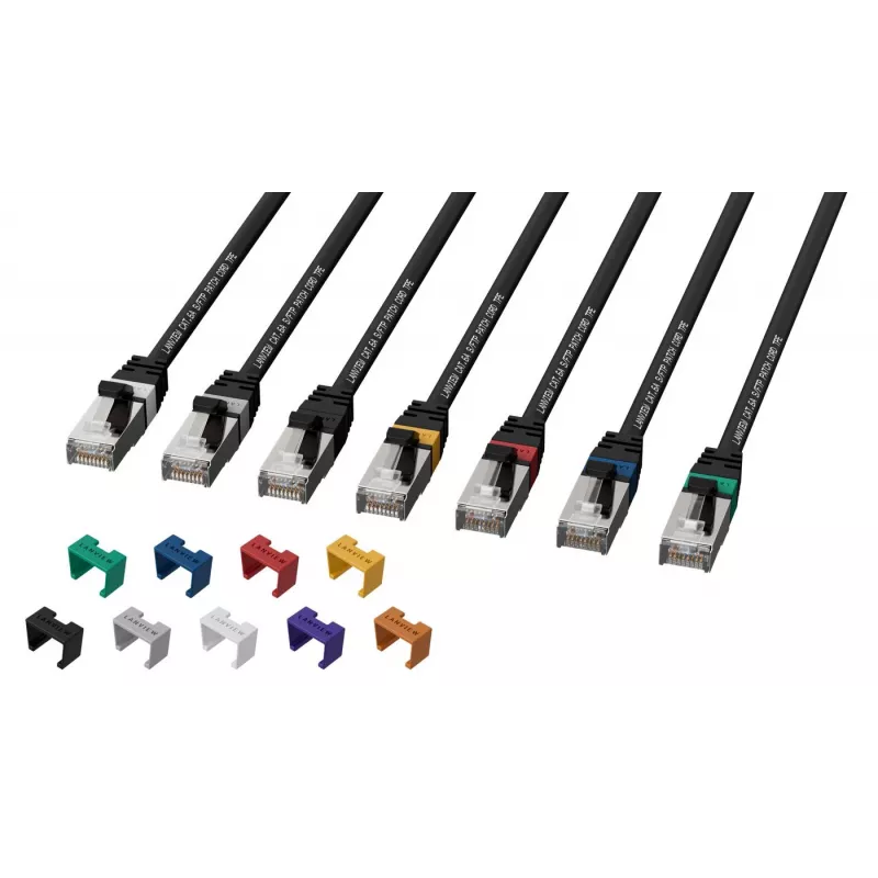 Lanview LV-SFTP6A02B tinklo kabelis, 2 m, juodas, Cat6A S/FTP