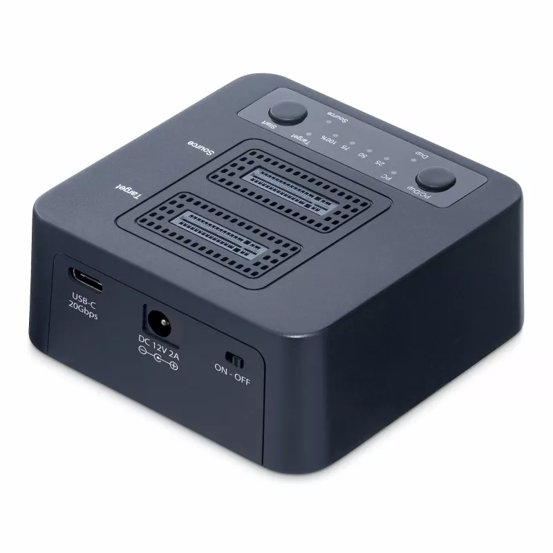 StarTech.com 1:1 M.2 NVMe diskų kopijavimo įrenginys, atskiras M.2 SSD kopijuoklis iki 90 GB/min, USB 3.2 20 Gbps M.2 dviejų lizdų dokas, su USB-C/A kabeliais