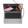 Compulocks Ledge Lock Adapter, skirtas MacBook Pro 14 colių M1 M2 M3, su raktiniu kabelio užraktu, sidabrinis