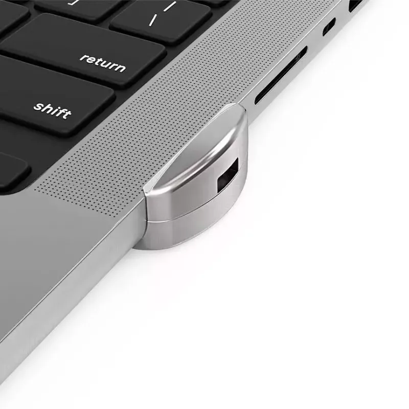 Compulocks Ledge Lock Adapter MacBook Pro 16 colių M1 M2 M3 raktinis kabelio užraktas sidabrinis