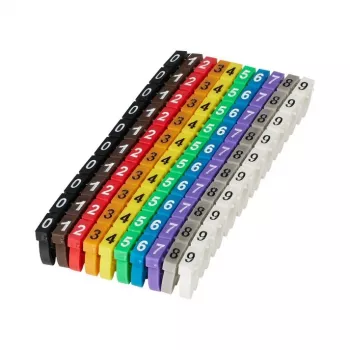 Microconnect MC-CABLEMARKER kabelių žymekliai, juoda, mėlyna, ruda, žalia, pilka, oranžinė, raudona, violetinė, balta, geltona, 100 vnt.
