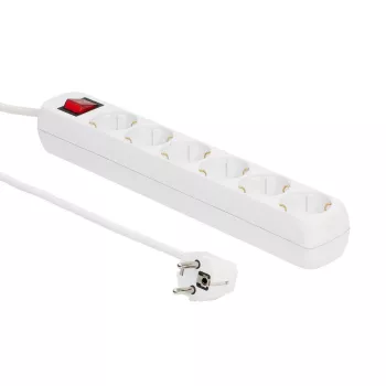 Microconnect MC-GRU00615WS ilgintuvas 1,5 m 6 kištukinių lizdų Baltas