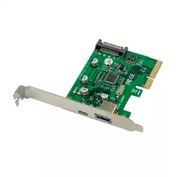 MicroConnect MC-PCIE-ASM1142-CA vidinė PCIe plokštė USB 3.2 Gen 1 (USB 3.0/3.1 Gen 1) su 1× USB Type-A ir 1× USB Type-C prievadais