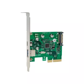 MicroConnect MC-PCIE-ASM1142-CA vidinė PCIe plokštė USB 3.2 Gen 1 (USB 3.0/3.1 Gen 1) su 1× USB Type-A ir 1× USB Type-C prievadais