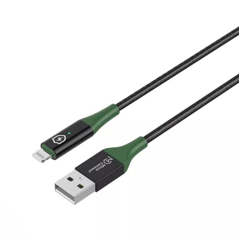 Microconnect MC-SMART USB A-L-2 Lightning laidas 2 m juodas, žalias