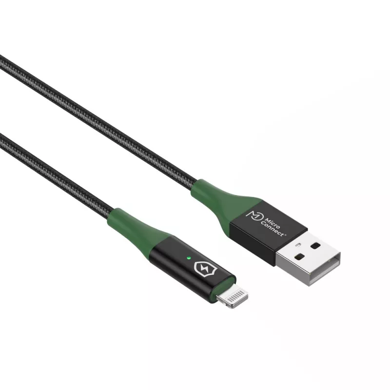 Microconnect MC-SMART USB A-L-2 Lightning laidas 2 m juodas, žalias