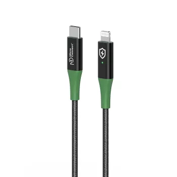 Microconnect MC-SMART USB C-L-1 laidas su Lightning jungtimi 1 m juodos ir žalios spalvos
