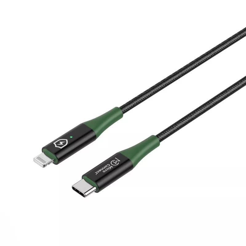 Microconnect MC-SMART USB C-L-2 laidojimo laidas Lightning 2 m Juodas, Žalias
