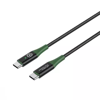 Microconnect MC-SMART USB-C-C-01 USB 2.0 kabelis, 1 m, USB-C kištukas / USB-C kištukas, juodas/žalias