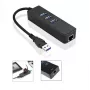 MicroConnect MC-USB3.0HUBWETH nešiojamojo kompiuterio dokas / prievadų plėtiklis USB 3.2 Gen 1 (3.1 Gen 1) Type-A juodas