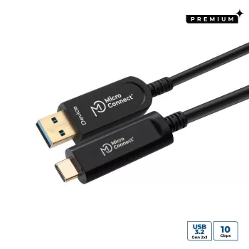 Microconnect MC-USB3.2CA15OP USB aktyvus optinis kabelis USB 3.2 Gen 2 15 m USB A / USB C juodas