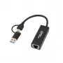 Laidinio tinklo adapteris Microconnect MC-USBACNET1G USB-C į RJ-45 0,2 m Juodas
