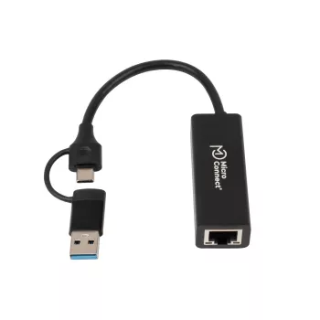 Laidinio tinklo adapteris Microconnect MC-USBACNET1G USB-C į RJ-45 0,2 m Juodas