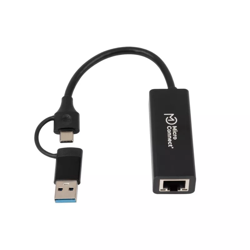 Laidinio tinklo adapteris Microconnect MC-USBACNET1G USB-C į RJ-45 0,2 m Juodas