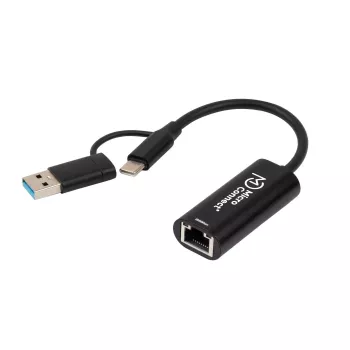 MicroConnect MC-USBACNET2.5G USB-C / USB-A į RJ45 adapteris, 0,2 m, juodas