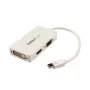 StarTech.com kelioninis A/V adapteris: 3-in-1 Mini DisplayPort į VGA, DVI arba HDMI keitiklis - baltas