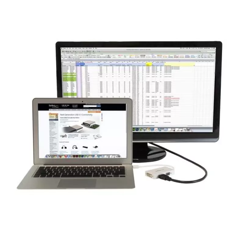 StarTech.com kelioninis A/V adapteris: 3-in-1 Mini DisplayPort į VGA, DVI arba HDMI keitiklis - baltas