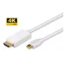Microconnect MDPHDMI1-4K vaizdo kabelio adapteris 1 m Mini DisplayPort → HDMI A tipas (standartinis) Baltas
