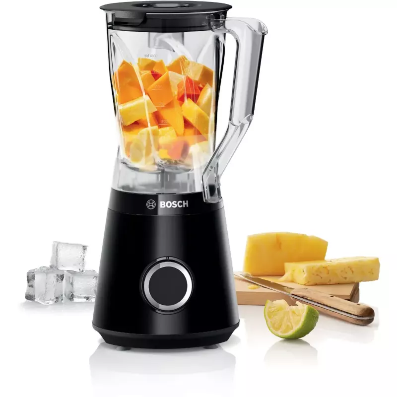 Stalo blenderis Bosch Serie 4 MMB6141B — 1200 W, 1,5 l Tritan dubuo, 2 greičiai, ledo smulkinimas, juodas