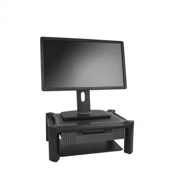 StarTech.com MONSTADJD reguliuojamo aukščio monitoriaus stovas su stalčiumi, laisvai pastatomas, 10 kg, 33-81,3 cm, juodas