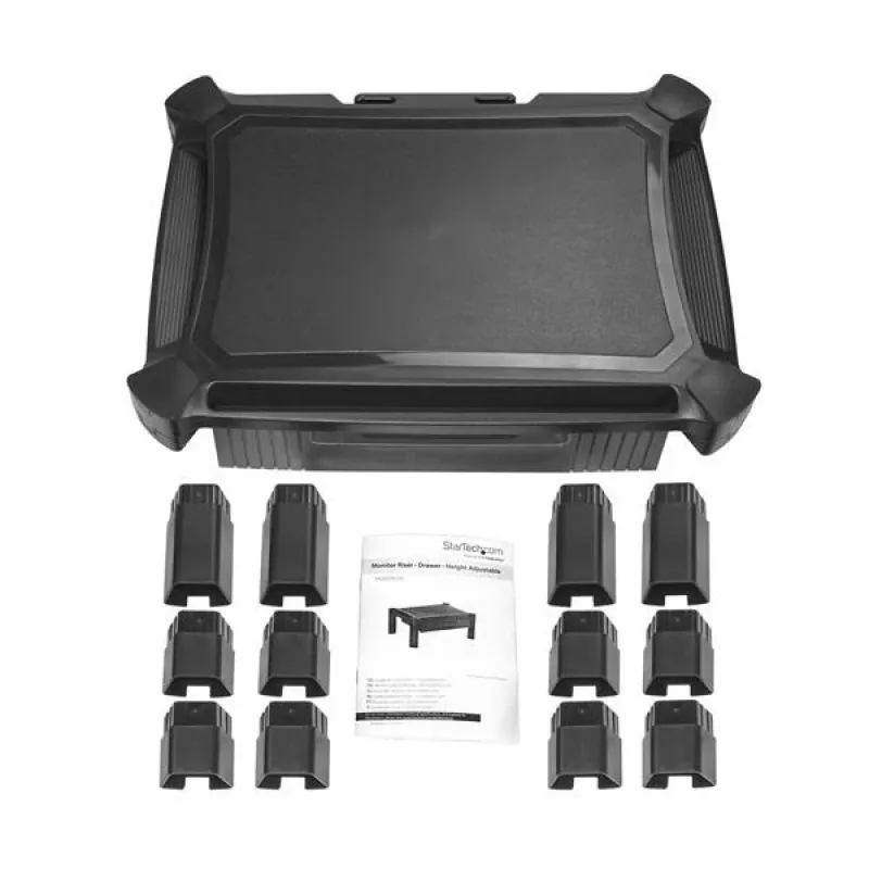 StarTech.com MONSTADJD reguliuojamo aukščio monitoriaus stovas su stalčiumi, laisvai pastatomas, 10 kg, 33-81,3 cm, juodas