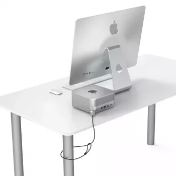Compulocks Mac Studio Ledge Lock Adapter rakinamas kabelio spyna sidabrinė