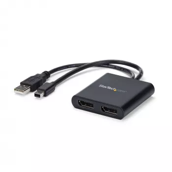 StarTech.com MST šakotuvas – 2 prievadų kelių monitorių adapteris Mini DisplayPort į 2x DisplayPort, dviguba 4K 30Hz, vaizdo skirstytuvas išplėstiniam darbalaukiui Windows kompiuteriuose, mDP 1.2 į 2x DP