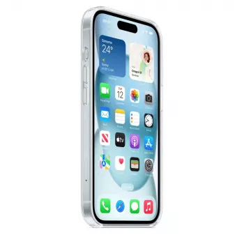 Apple apsauginis dėklas iPhone 15, MagSafe, permatomas, polikarbonatas, 6,1 colio
