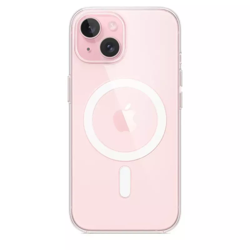 Apple apsauginis dėklas iPhone 15, MagSafe, permatomas, polikarbonatas, 6,1 colio