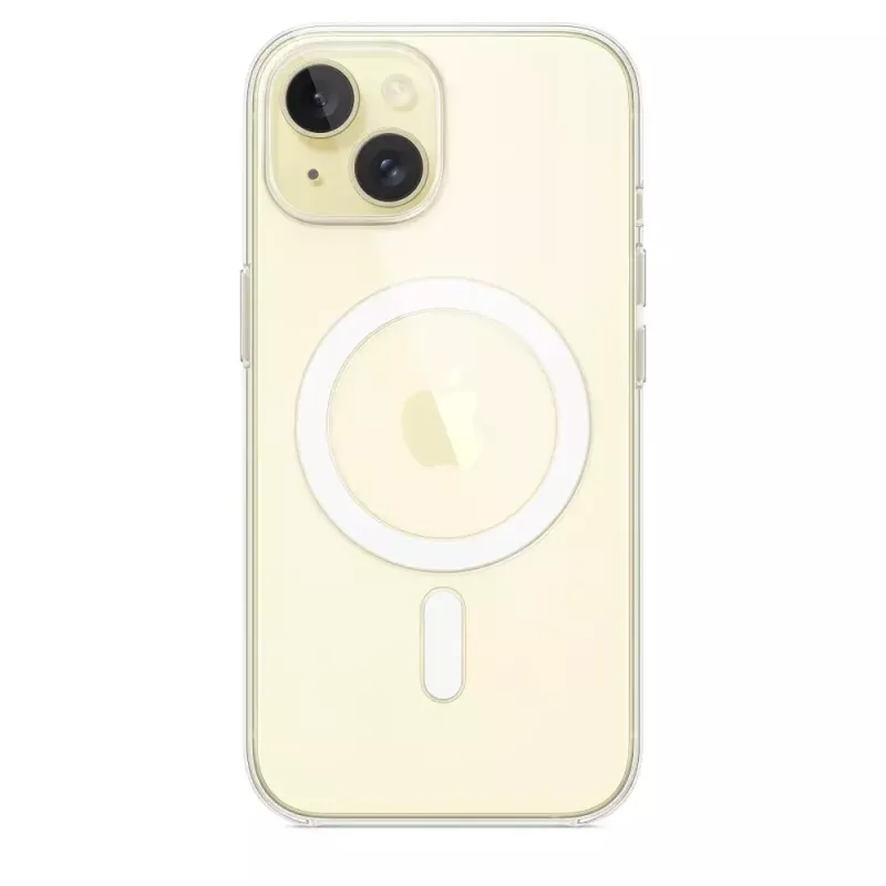 Apple apsauginis dėklas iPhone 15, MagSafe, permatomas, polikarbonatas, 6,1 colio