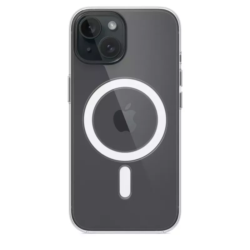 Apple apsauginis dėklas iPhone 15, MagSafe, permatomas, polikarbonatas, 6,1 colio
