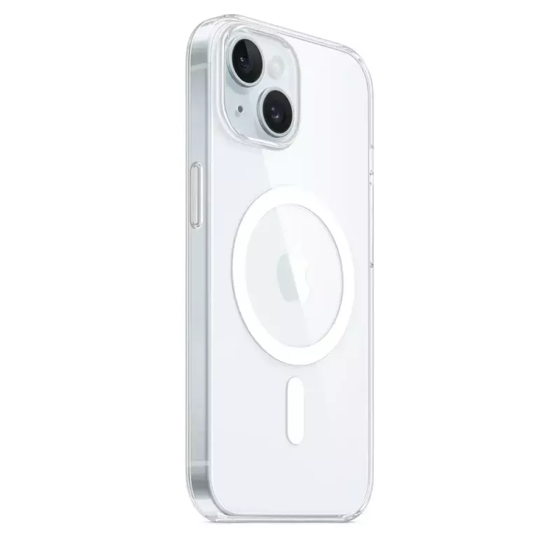 Apple apsauginis dėklas iPhone 15, MagSafe, permatomas, polikarbonatas, 6,1 colio