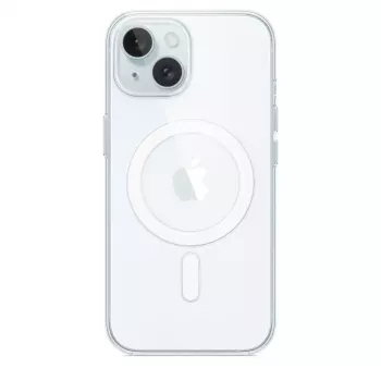 Apple apsauginis dėklas iPhone 15, MagSafe, permatomas, polikarbonatas, 6,1 colio