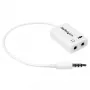 StarTech.com baltas ausinių adapteris ausinėms su atskirais ausinių / mikrofono kištukais - 3,5 mm 4 padėčių į 2x 3 padėčių 3,5 mm M/F
