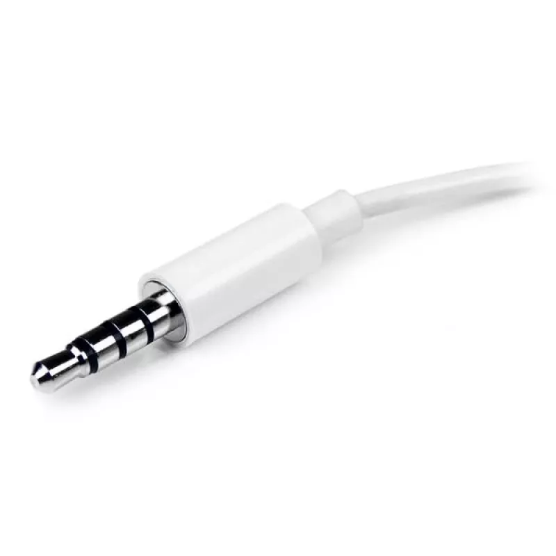 StarTech.com baltas ausinių adapteris ausinėms su atskirais ausinių / mikrofono kištukais - 3,5 mm 4 padėčių į 2x 3 padėčių 3,5 mm M/F