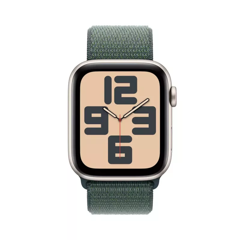 Išmanusis laikrodis Apple Watch SE GPS 44 mm, žvaigždėto dangaus aliuminio korpusas, ežero žalios spalvos tekstilinis dirželis