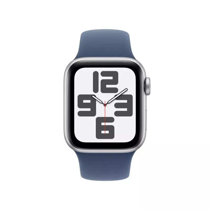 Išmanusis laikrodis Apple Watch SE GPS + Cellular 40mm sidabrinis aliuminis korpusas, denim mėlyna sportinė juosta M/L