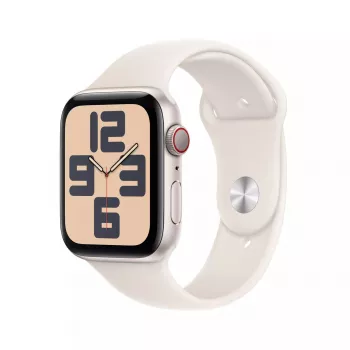 Apple Watch SE GPS + Cellular 44 mm Starlight aliumininis korpusas smėlio spalvos apyrankė