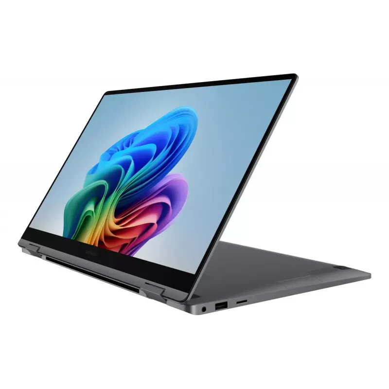 Nešiojamas kompiuteris (hibridinis) Samsung Galaxy Book5 360 NP754QHA-KA4DE — Intel Core Ultra 7 258V, 15,6 colio FHD jutiklinis, 32 GB, 512 GB SSD, „Wi-Fi 7“, „Windows 11 Pro“, pilka