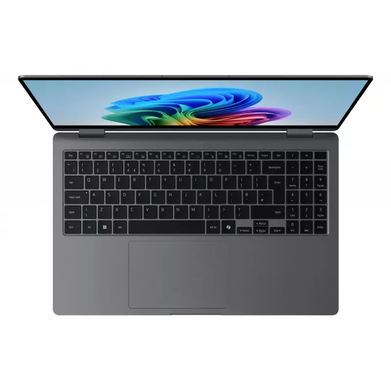 Nešiojamas kompiuteris (hibridinis) Samsung Galaxy Book5 360 NP754QHA-KA4DE — Intel Core Ultra 7 258V, 15,6 colio FHD jutiklinis, 32 GB, 512 GB SSD, „Wi-Fi 7“, „Windows 11 Pro“, pilka