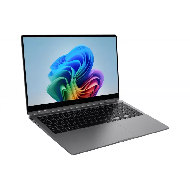 Nešiojamas kompiuteris (hibridinis) Samsung Galaxy Book5 360 NP754QHA-KA4DE — Intel Core Ultra 7 258V, 15,6 colio FHD jutiklinis, 32 GB, 512 GB SSD, „Wi-Fi 7“, „Windows 11 Pro“, pilka