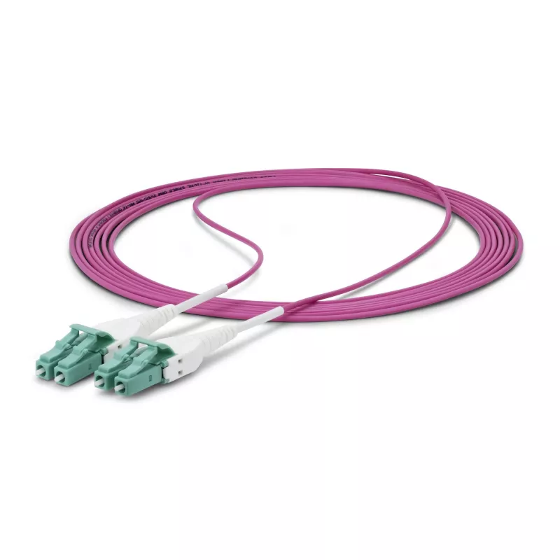 StarTech.com 1m LC-LC UPC OM4 daugiamodis šviesolaidinis kabelis, Erika Violet, 50/125µm, 40G/100G, LOMMF/VCSEL, Uniboot, OFNR