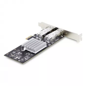 StarTech.com 2 prievadų GbE SFP tinklo plokštė, PCIe 2.0 x1, Intel I350-AM2 2x 1GbE valdiklis, 1000BASE varis/optinis pluoštas, dviejų prievadų gigabito Ethernet NIC, skirta darbalaukio/serviso pagrindinėms plokštėms – suderinama su Windows ir Linux
