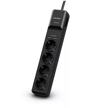CyberPower P0420SUD0-DE apsauginis filtras nuo įtampos šuolių, juodas, 4 kištukiniai lizdai, 200–250 V, 1,8 m