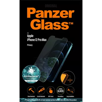 Apsauginis stiklas PanzerGlass Apple iPhone 12 Pro Max, grūdintas stiklas + PET, privatumo filtras, 6,7 col.