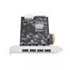 StarTech.com 4 prievadų USB PCIe kortelė, USB 3.2 5Gbps, PCI Express plėtimosi kortelė su 4 nepriklausomais USB valdikliais, 4x USB-A prievadai, Windows/macOS/Linux