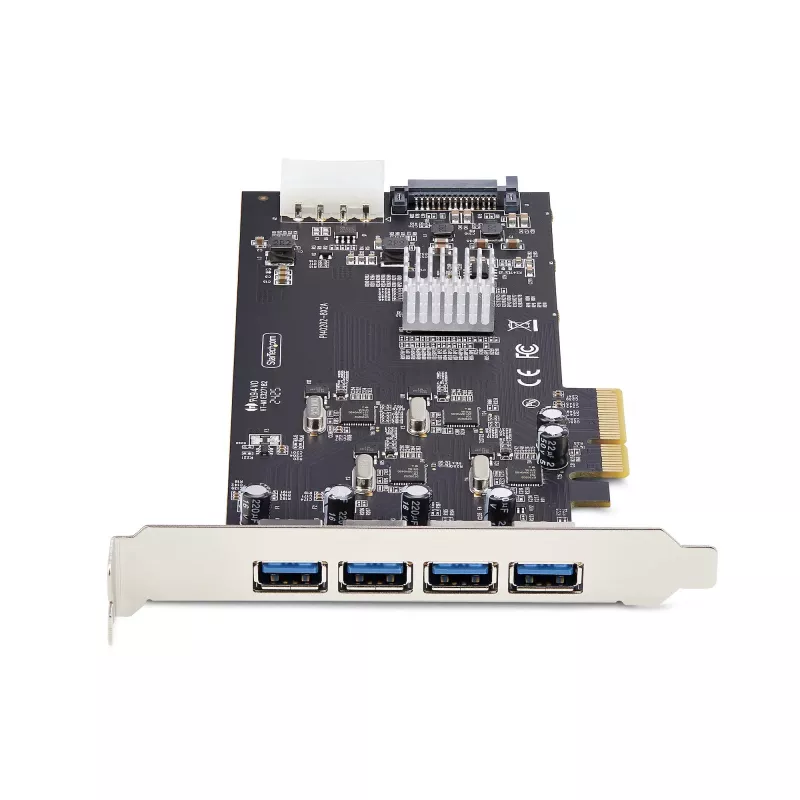 StarTech.com 4 prievadų USB PCIe kortelė, USB 3.2 5Gbps, PCI Express plėtimosi kortelė su 4 nepriklausomais USB valdikliais, 4x USB-A prievadai, Windows/macOS/Linux