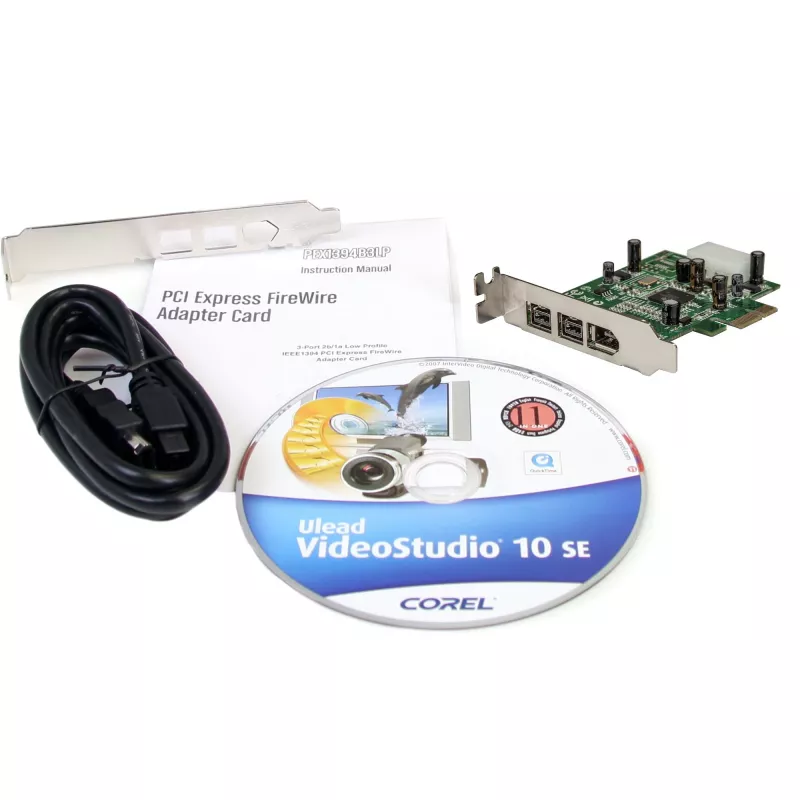 StarTech.com 3 prievadų 2b 1a žemo profilio 1394 PCI Express FireWire kortelės adapteris