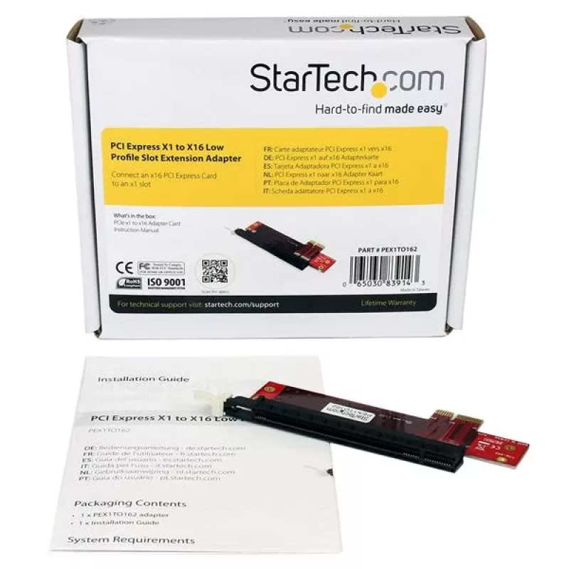 StarTech.com PCI Express X1 į X16 žemo profilio lizdo prailginimo adapteris
